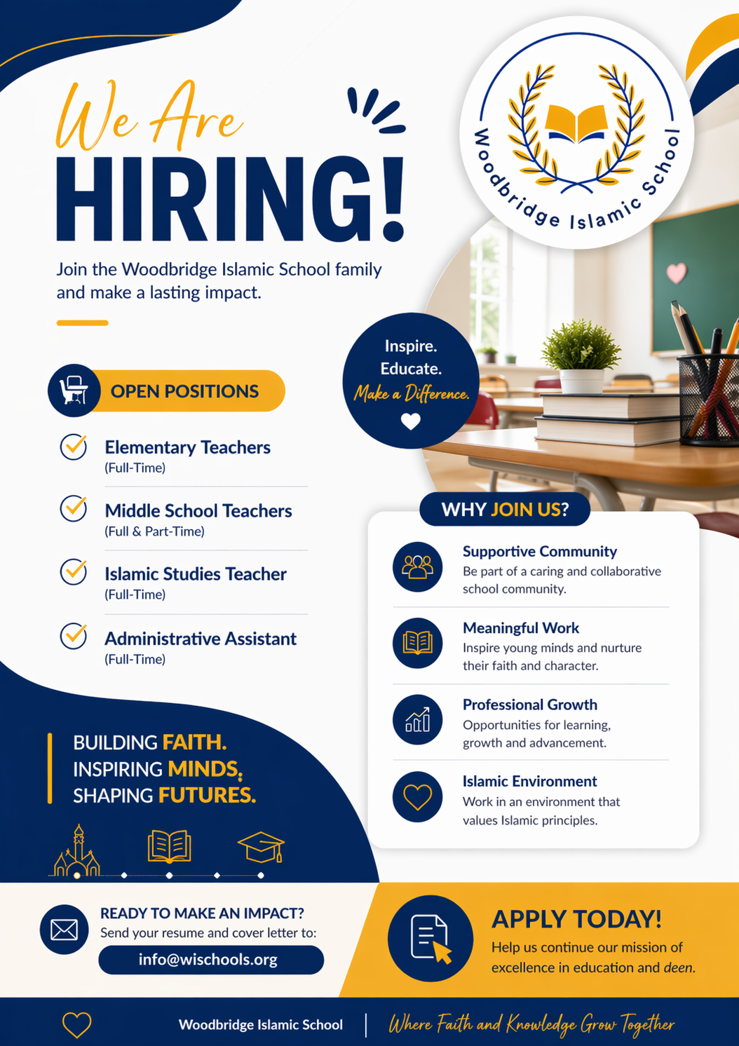 Woodbridge Islamic School Hiring Flyer